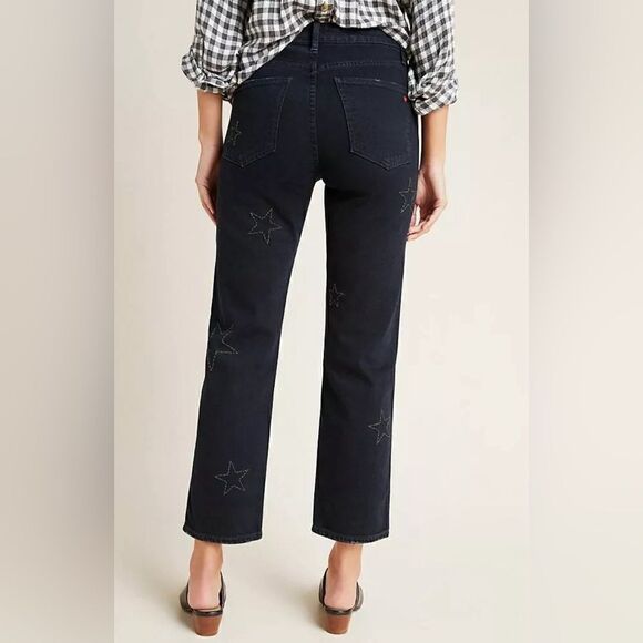 Anthropologie Sundry Stars Ultra High-Rise Straight Black Jeans - Picture 3 of 13